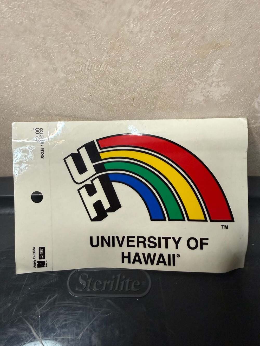 Vintage University of Hawaii Rainbow Decal Sticker Large